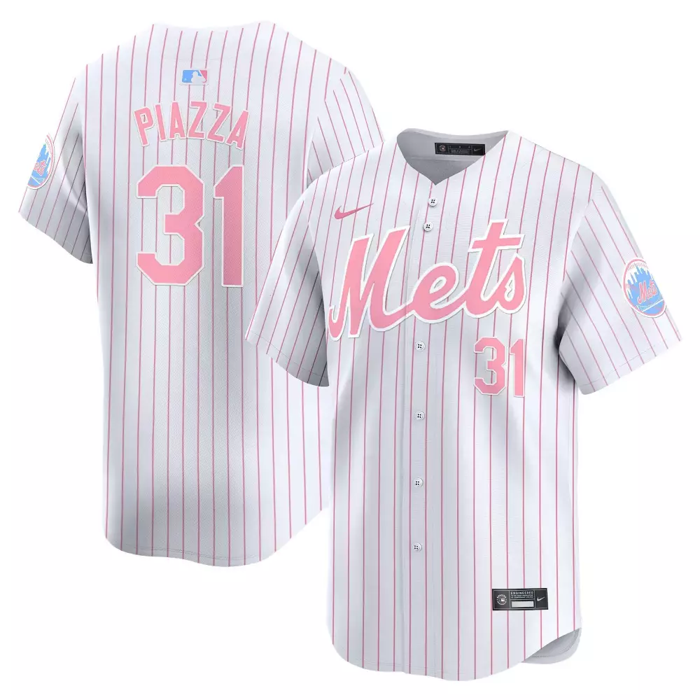 Mike Piazza 31 New York Mets Jersey White City Connect Men Authentic Alternate Custom Design