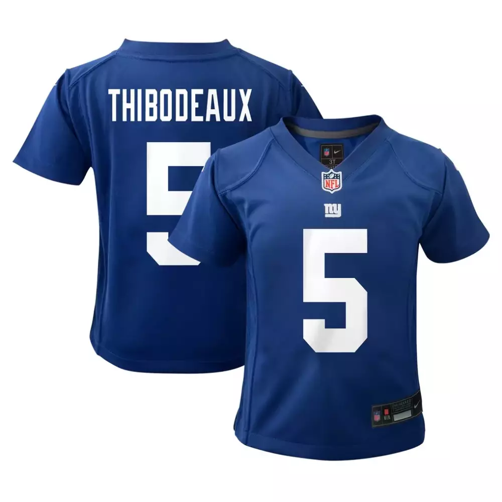 Kayvon Thibodeaux 5 Jersey Blue New York Giants Kids Replica White Game