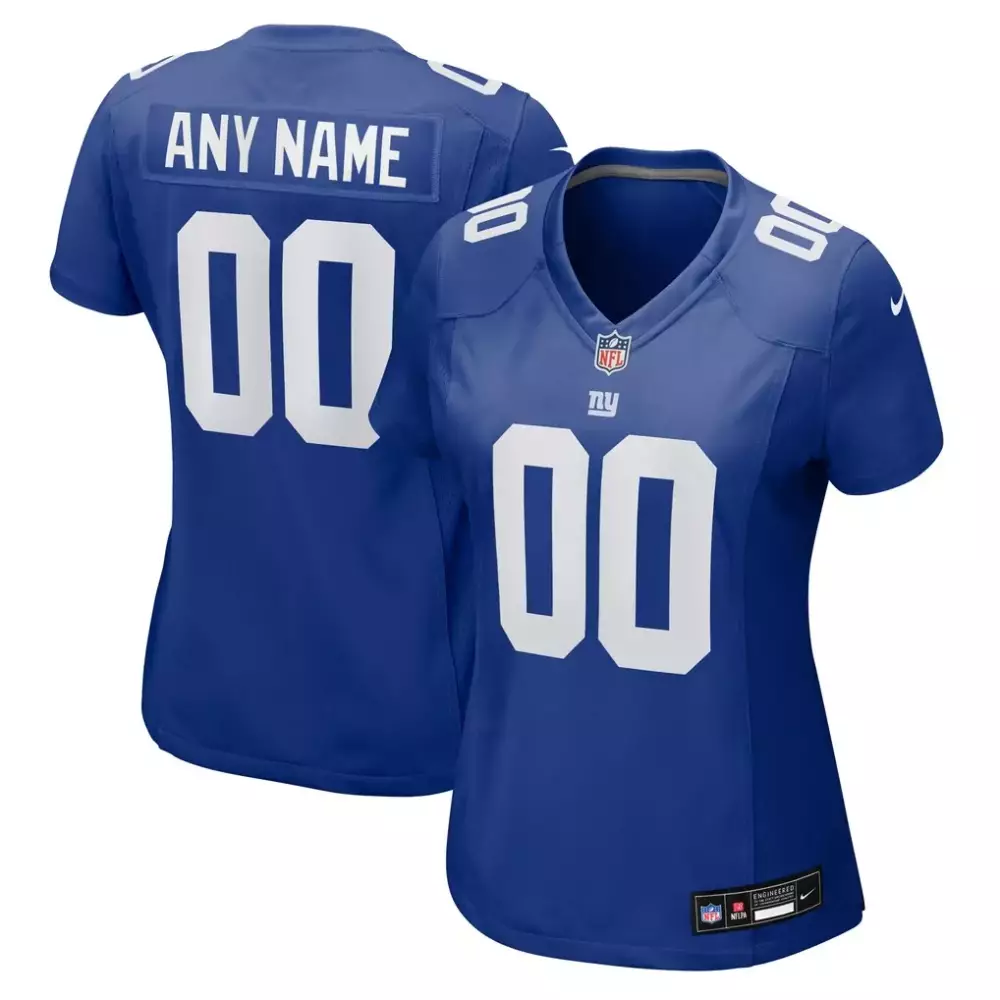 New York Giants Jersey Blue Women Stitched White Custom