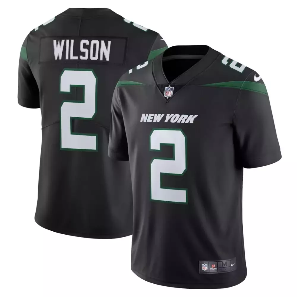 Zach Wilson 2 New York Jets Jersey Black Men Authentic Alternate Green White Vapor