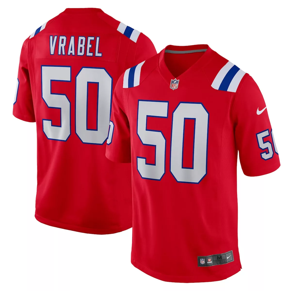Mike Vrabel 50 Tennessee Titans Jersey Red Men Stitched Alternate White Blue Retired
