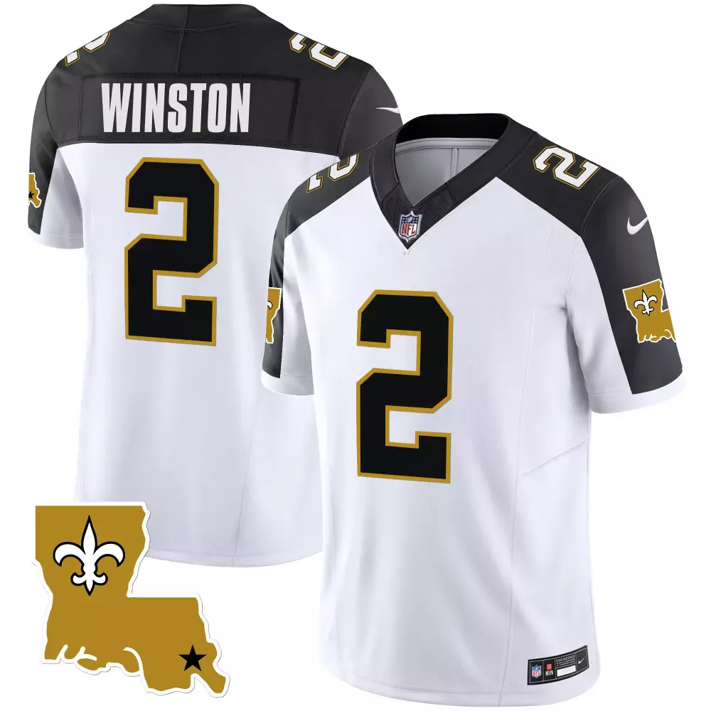 Jameis Winston 2 Jersey White Louisiana New Orleans Saints Men Stitched Alternate