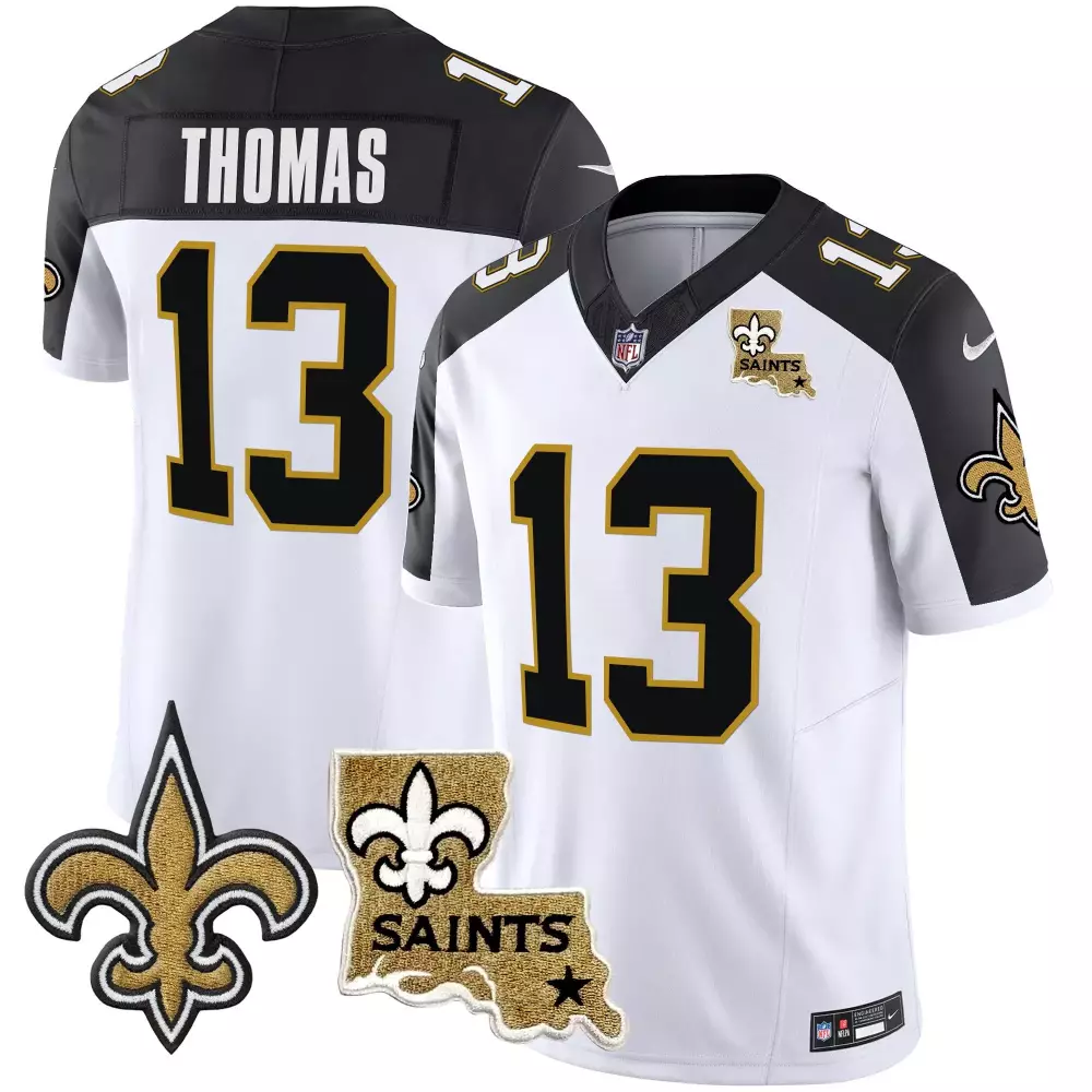 Michael Thomas 13 Jersey White City Connect New Orleans Saints Louisiana Outline