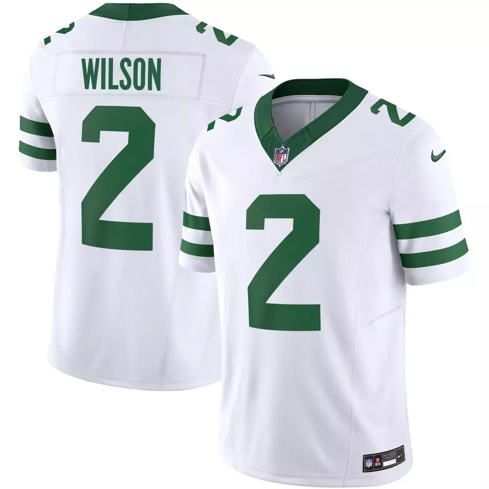 Garrett Wilson 2 New York Jets Jersey White Men Authentic Alternate Green All Stitched