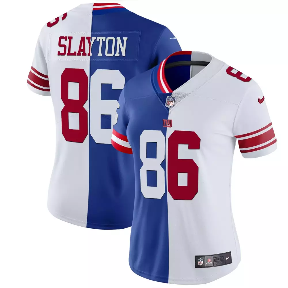Darius Slayton 86 New York Giants Jersey Blue Split Women Limited Design White Red
