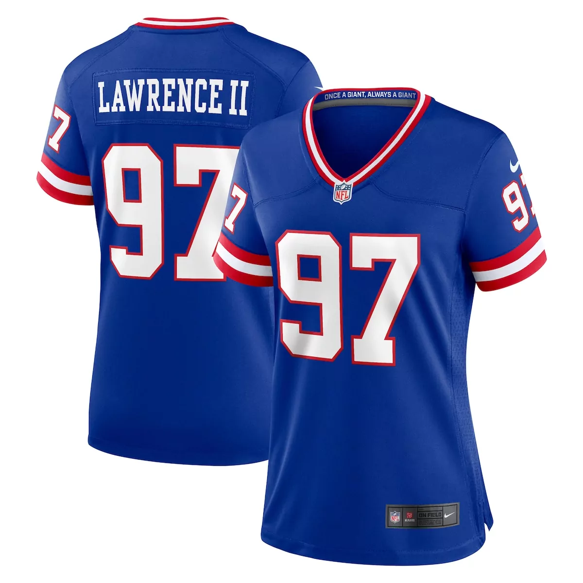 Dexter Lawrence 97 Jersey Royal Blue New York Giants Men Stitched White Red Alternate