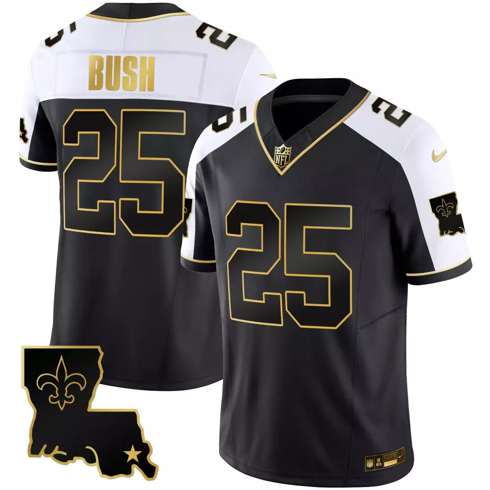 Reggie Bush 25 New Orleans Saints Jersey Black Gothic Sin City Men Stitched Alternate