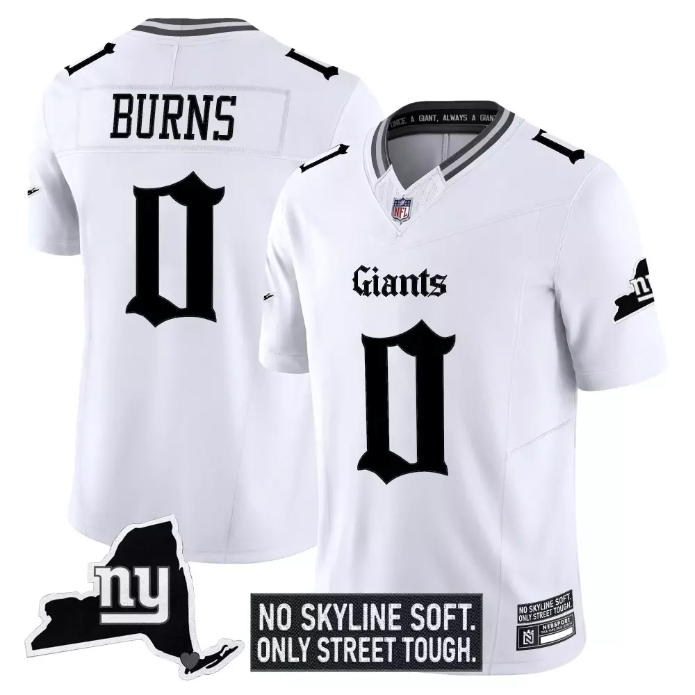 Brian Burns New York Giants Jersey White Gothic Men Stitched Alternate Black Gray