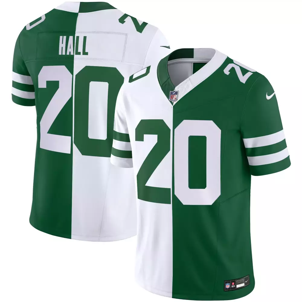 Breece Hall 20 New York Jets Jersey Green Men Stitched Split Design White All Vapor