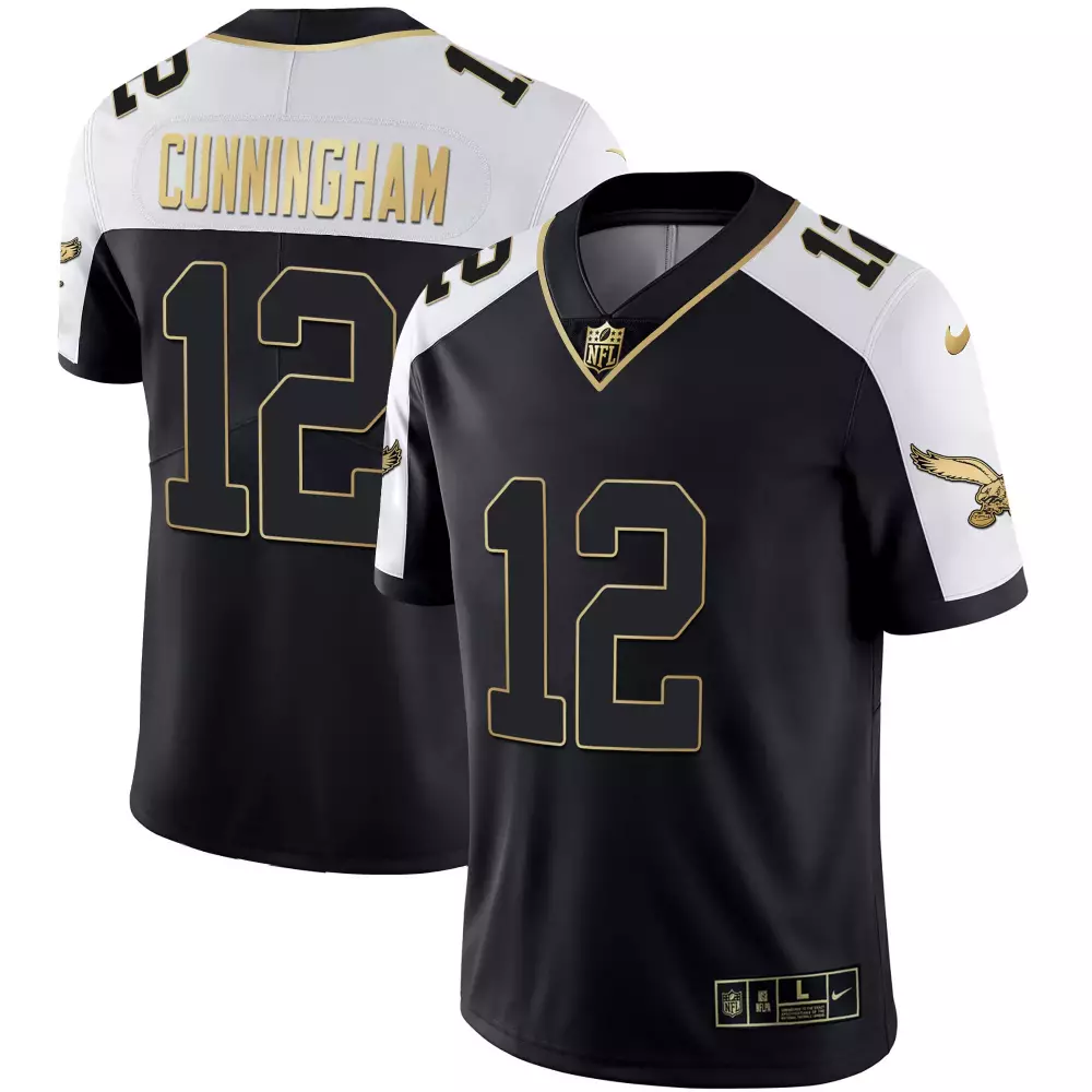 Cunningham 12 Philadelphia Eagles Jersey Black Gothic Sin City Men Authentic Alternate