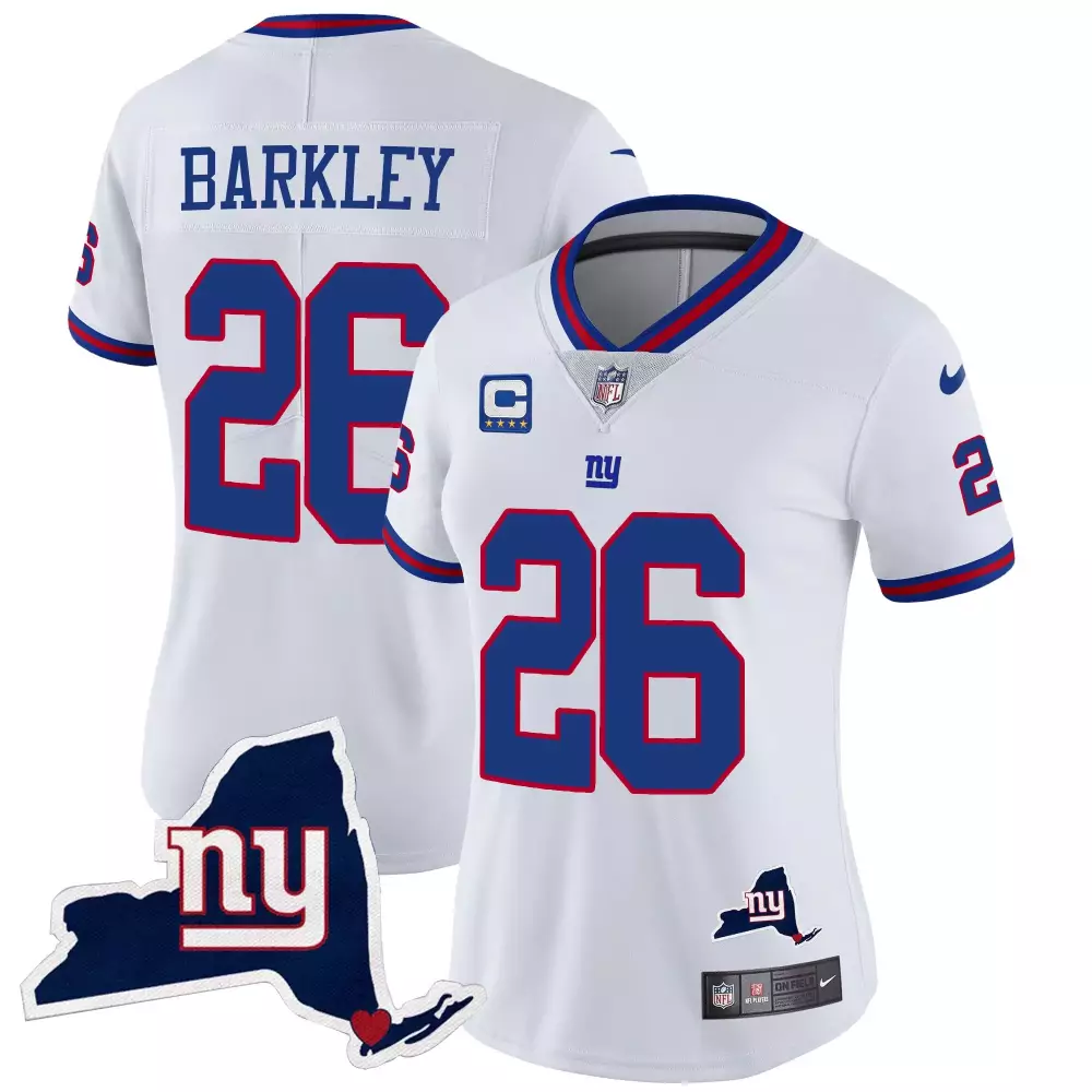 Saquon Barkley 26 New York Giants Jersey White Null Women Alternate Blue Red Limited