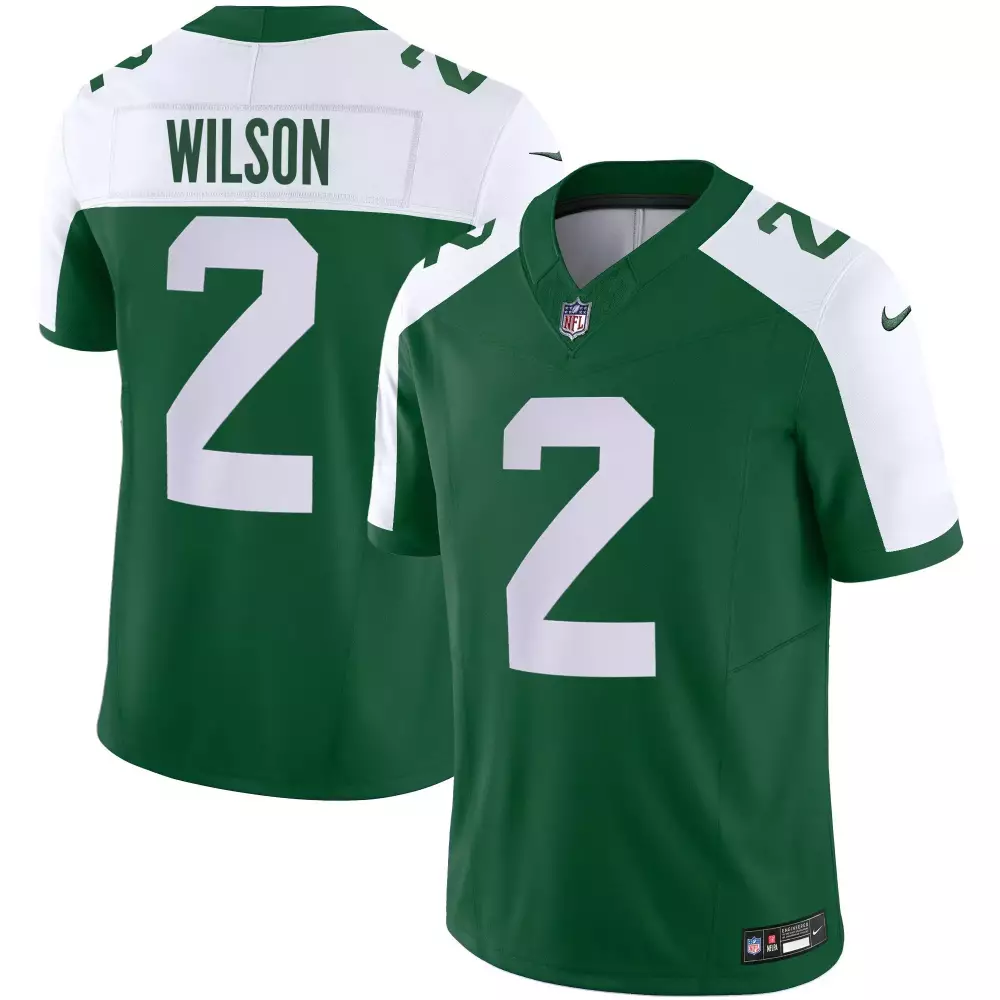 Garrett Wilson 2 New York Jets Jersey Green Men Stitched White All Vapor