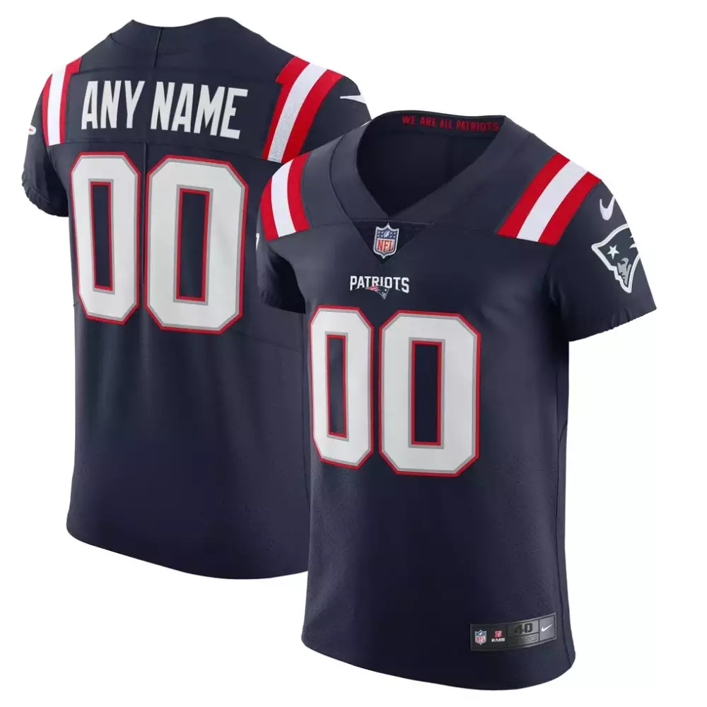 New England Patriots Jersey Navy Blue Men Replica Red White Vapor Elite Custom