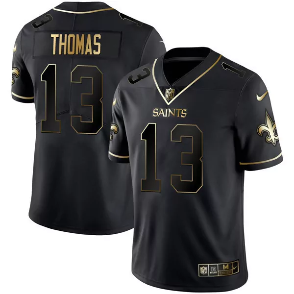 Michael Thomas 13 Jersey Black New Orleans Saints Men Stitched Alternate Gold Limited