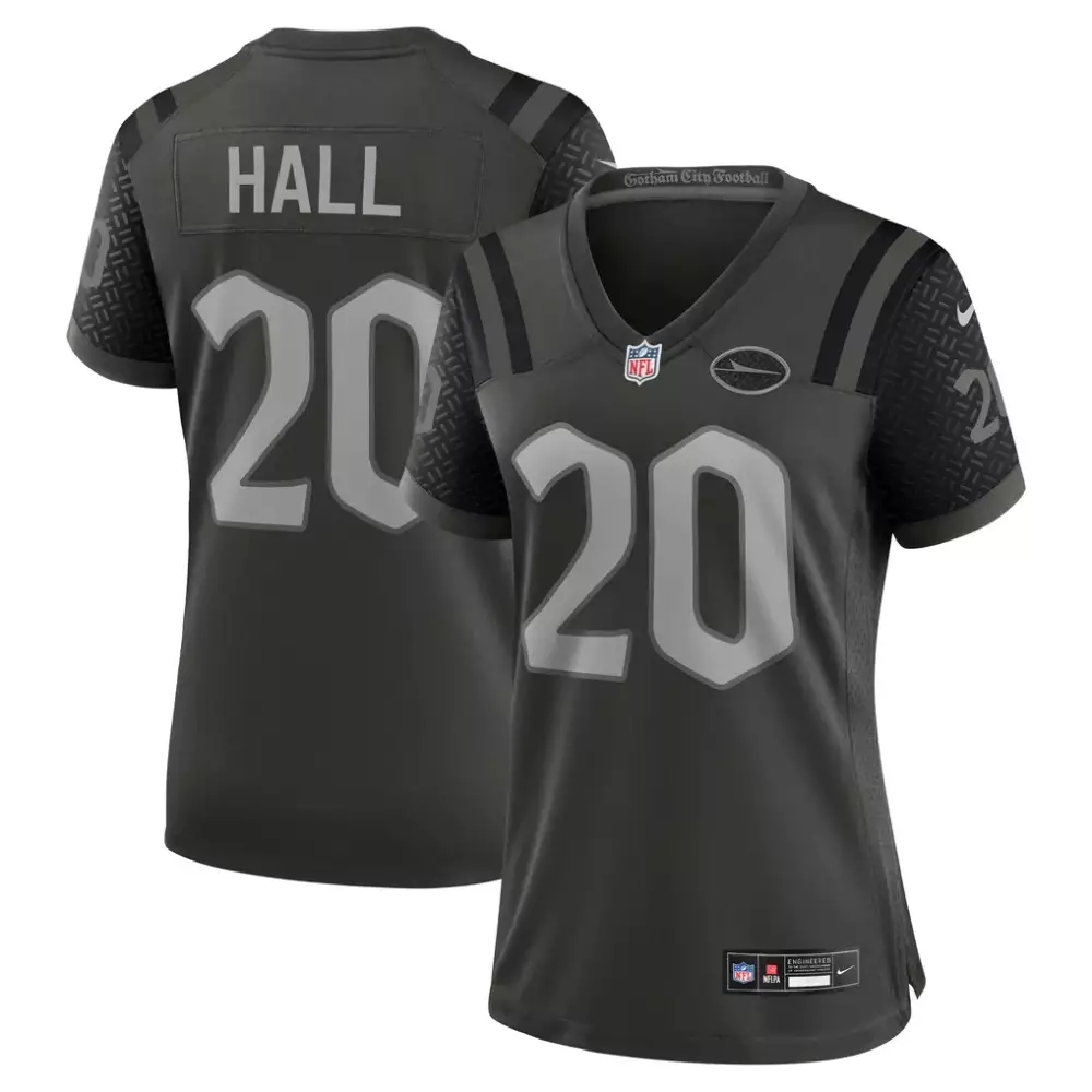 Breece Hall 20 Jersey Black Gotham City Football Women Stitched Grey Collection Game
