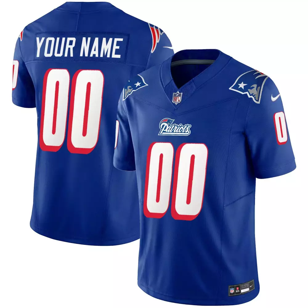 Custom New England Patriots Jersey Blue Men Replica Red White Throwback Limited Vapor