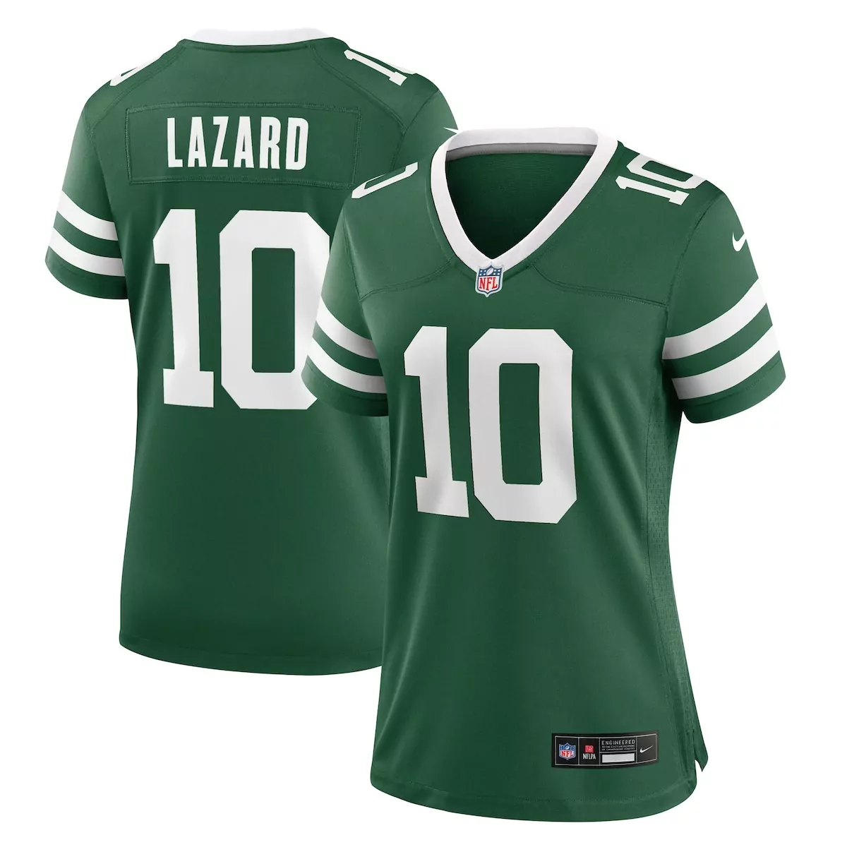 Allen Lazard 10 New York Jets Jersey Green Women Limited White Legacy Game