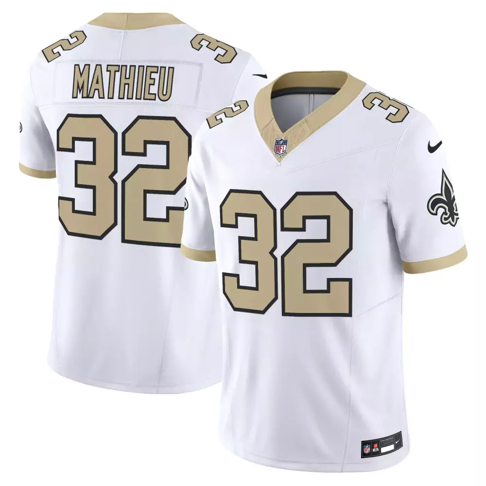 Tyrann Mathieu 32 Jersey White New Orleans Saints Men Stitched Alternate Gold Black