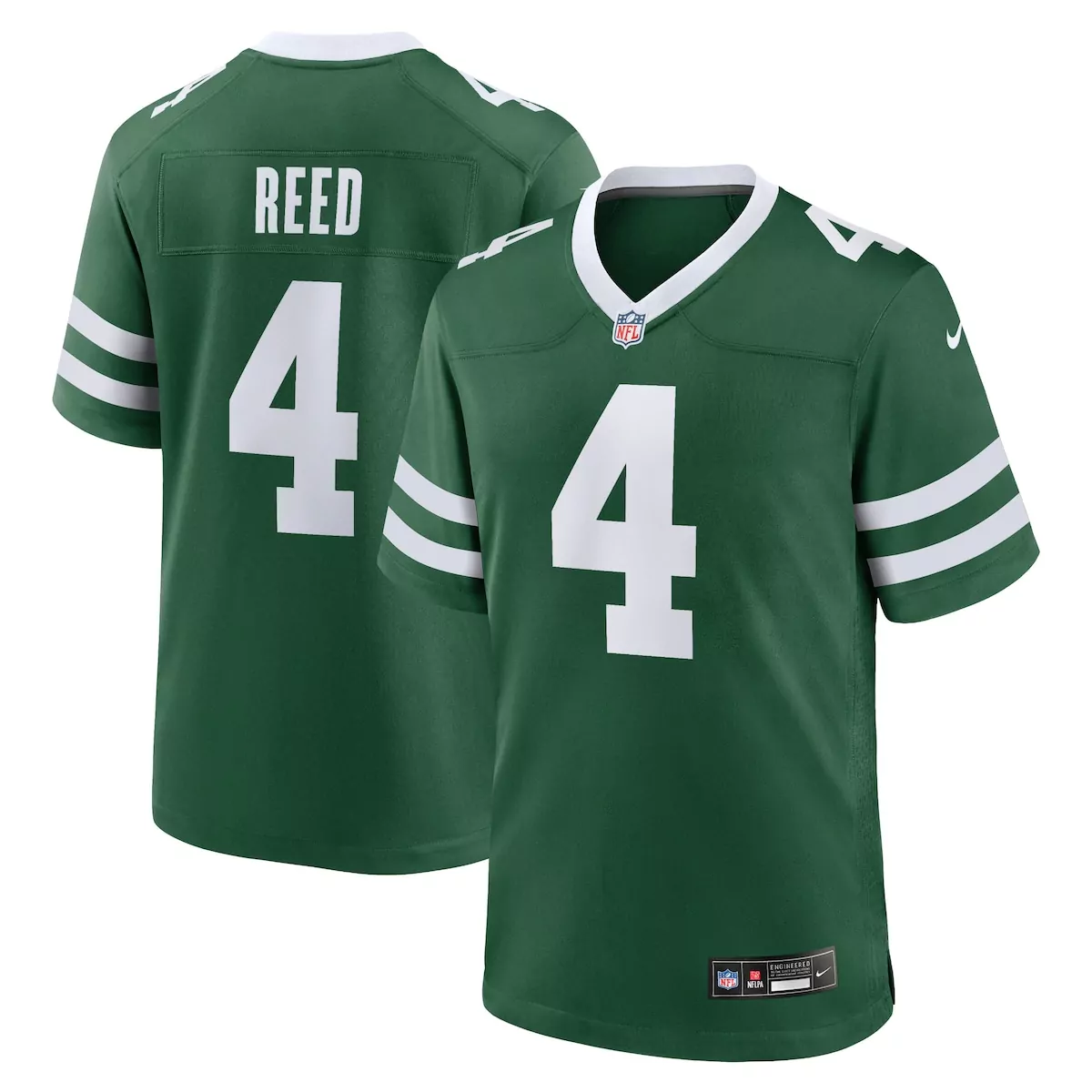 Reed 4 New York Jets Jersey Green Men Authentic White Legacy Game