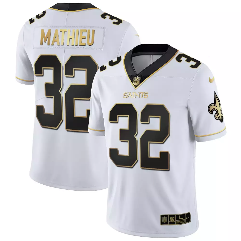 Tyrann Mathieu 32 Jersey White New Orleans Saints Men Authentic Alternate Black Gold