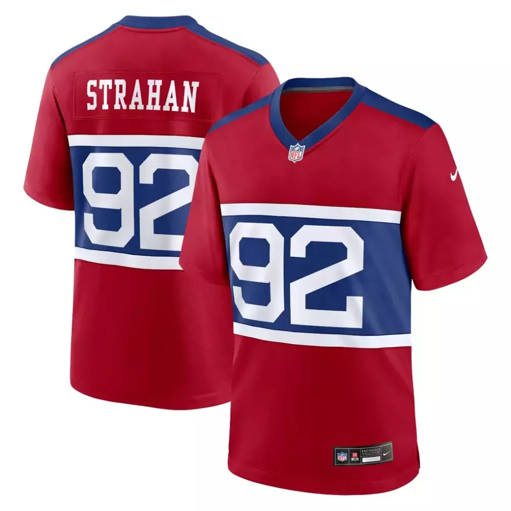 Michael Strahan 92 Jersey Red New York Giants Men Stitched Blue White Alternate Retired