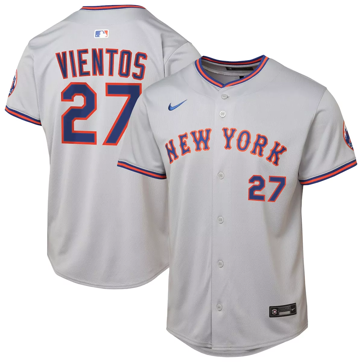 Mark Vientos 27 New York Mets Jersey Gray City Connect Men Authentic Alternate Custom Design