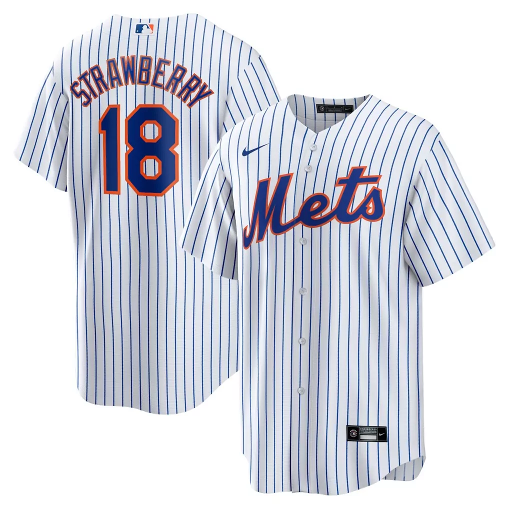 Darryl Strawberry 18 Jersey White New York Mets Men Authentic Blue Orange Home Replica
