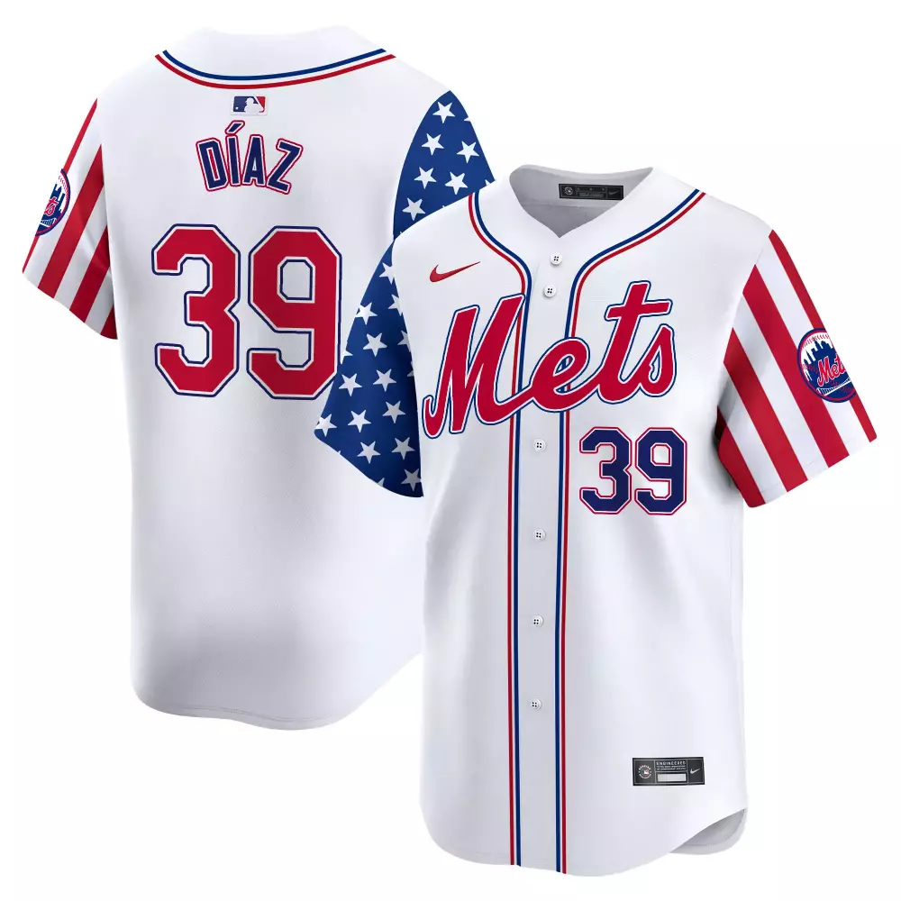 Edwin Diaz 39 New York Mets Jersey White City Connect Men Authentic Split Design
