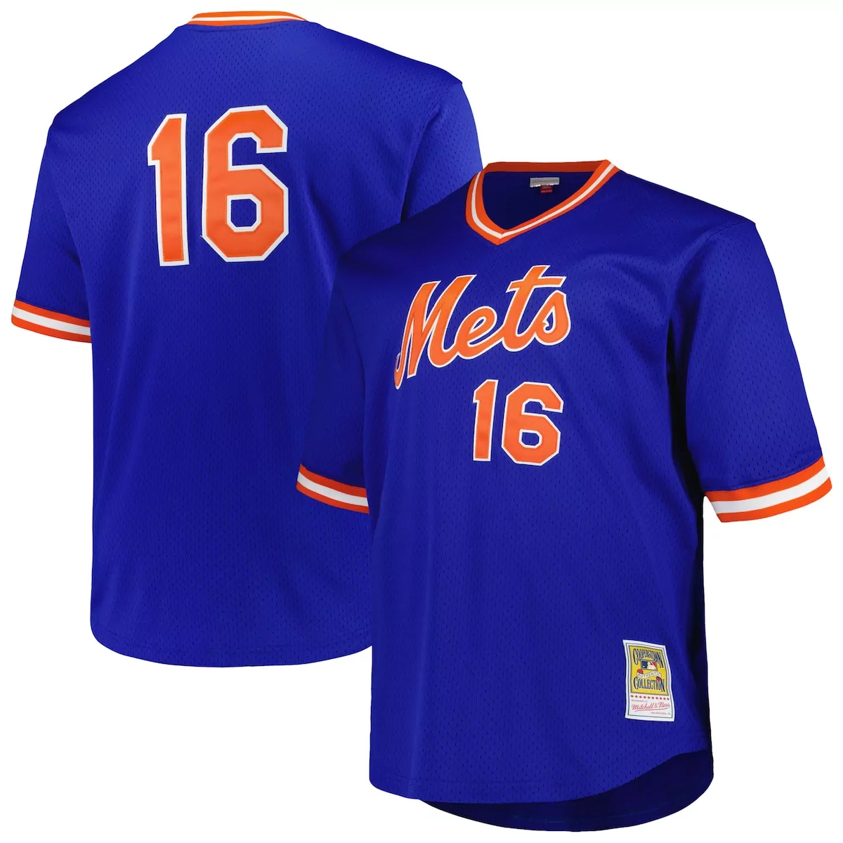 R. Mets 16 New York Jersey Blue Cooperstown Collection Replica Orange White