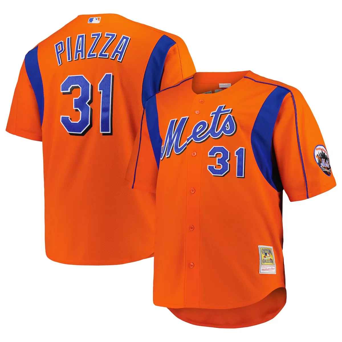 Mike Piazza 31 New York Mets Jersey Orange City Connect Men Authentic Alternate Custom Design