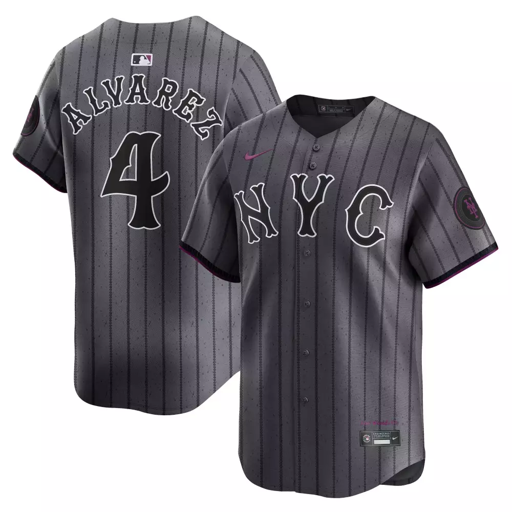 Francisco Alvarez 4 New York Mets Jersey Gray City Connect Men Authentic Alternate