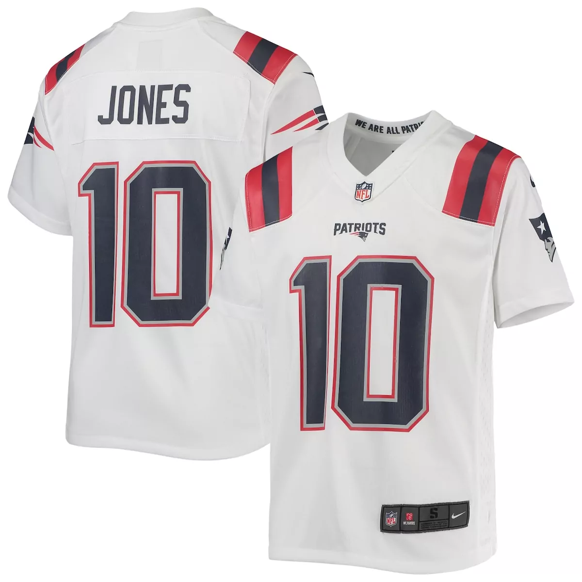 Mack Hollins 10 Jersey White New England Patriots Men Replica Alternate Red Navy
