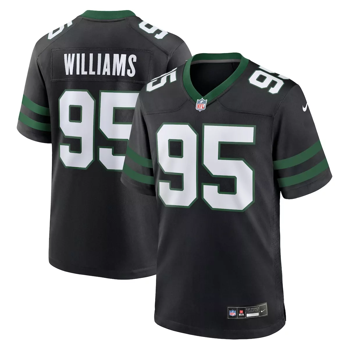 Quinnen Williams 95 New York Jets Jersey Black Gothic Sin City Men Authentic Alternate