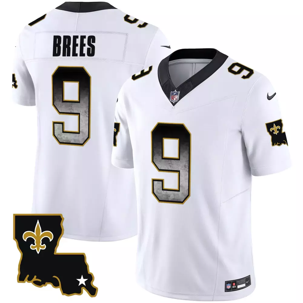 Drew Brees 9 New Orleans Saints Jersey White Gothic Sin City Men Authentic Alternate