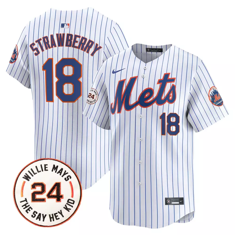 Darryl Strawberry 18 Jersey White New York Mets Men Authentic Blue Orange Vapor Premier