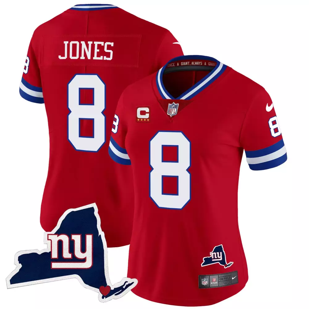 Daniel Jones 8 New York Giants Jersey Red Men Authentic Alternate Blue White Limited