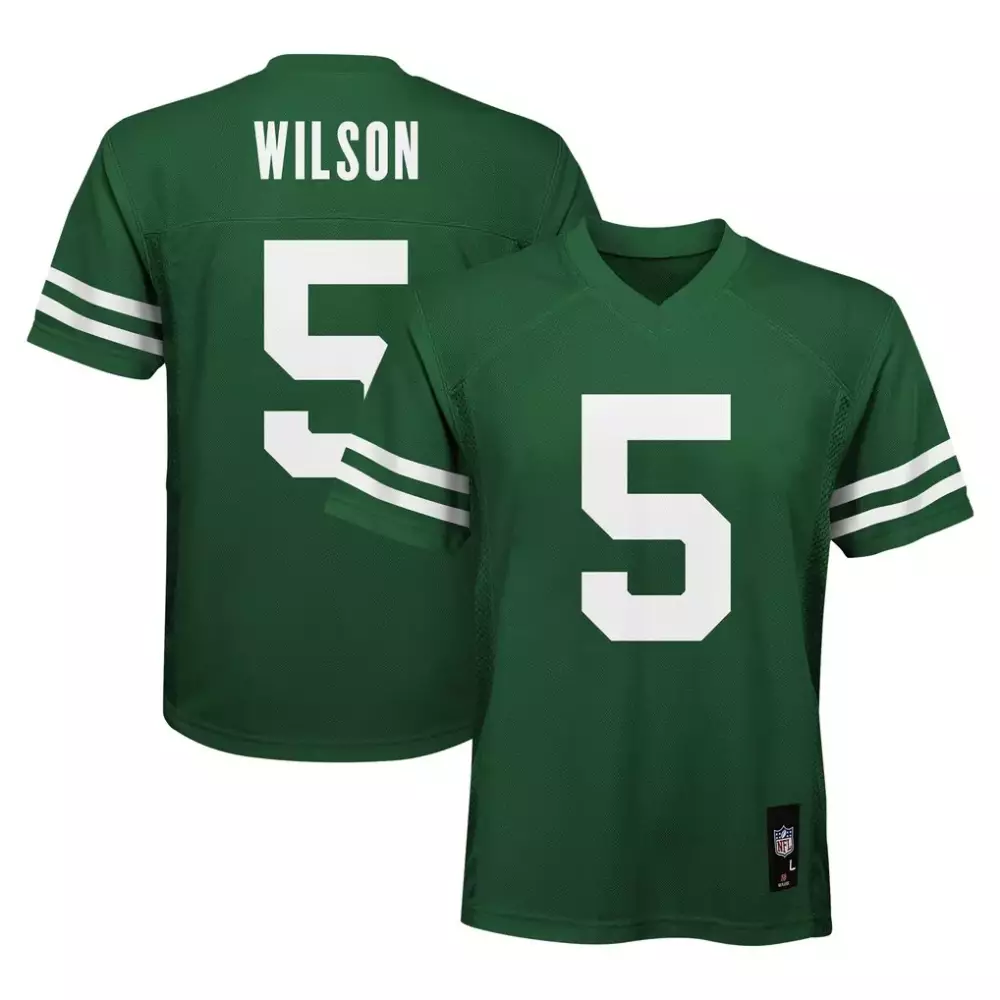 Garrett Wilson 5 New York Jets Jersey Green Men Replica White Legacy