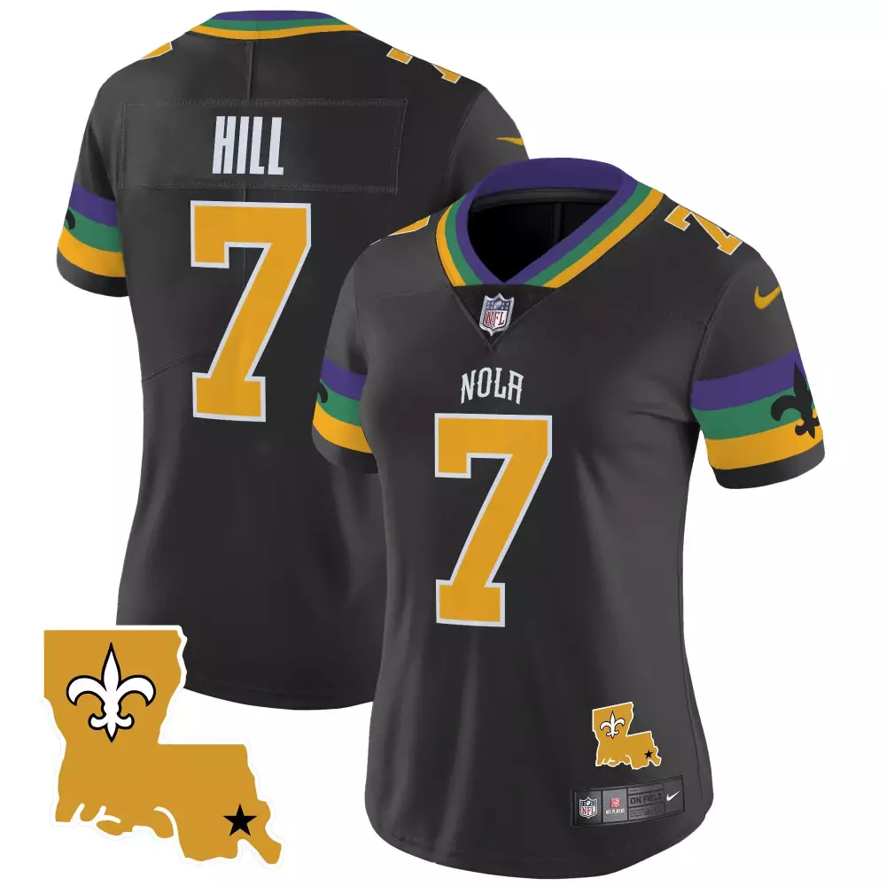 Taysom Hill 7 New Orleans Saints Jersey Black Nola Women Authentic Alternate Purple