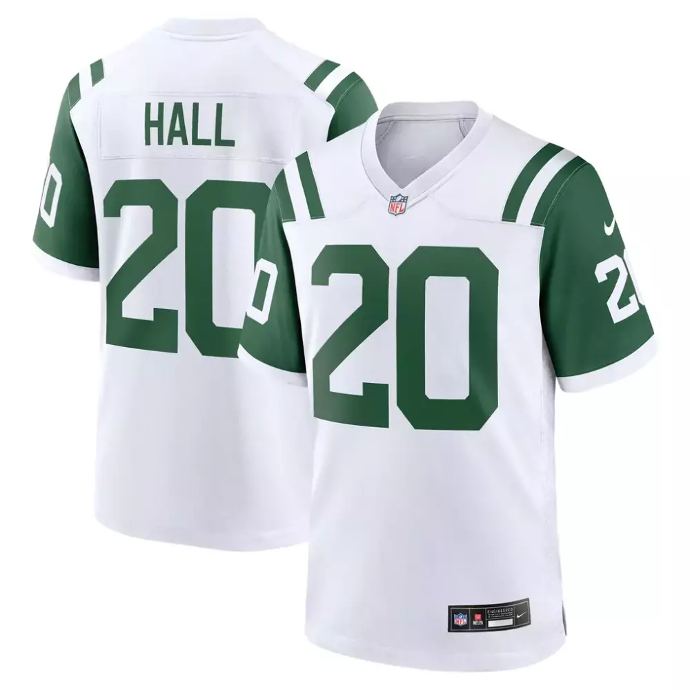 Breece Hall 20 New York Jets Jersey White Men Authentic Alternate Green Classic Game