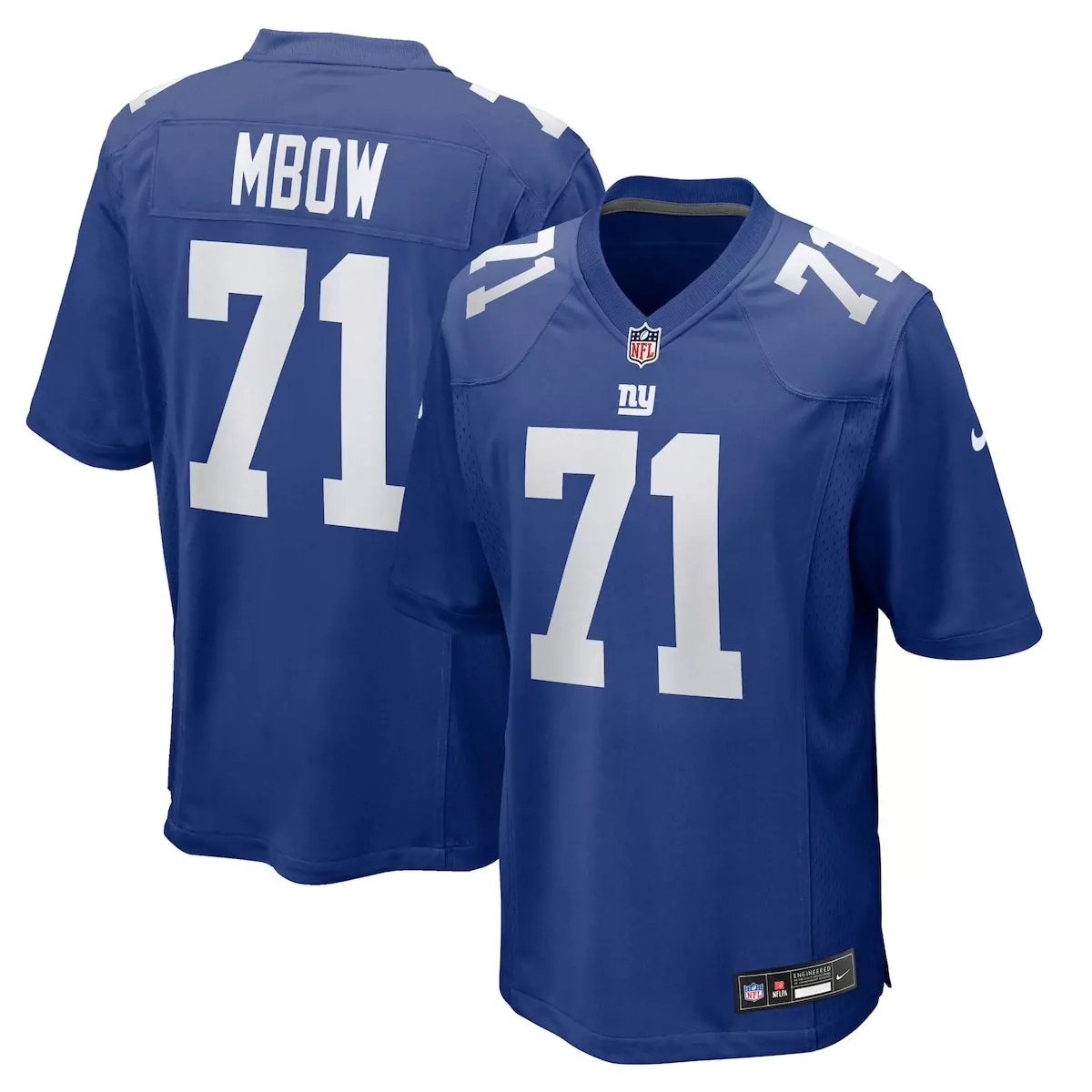 Marcus Mbow 71 New York Giants Jersey Blue Men Stitching White Red Game