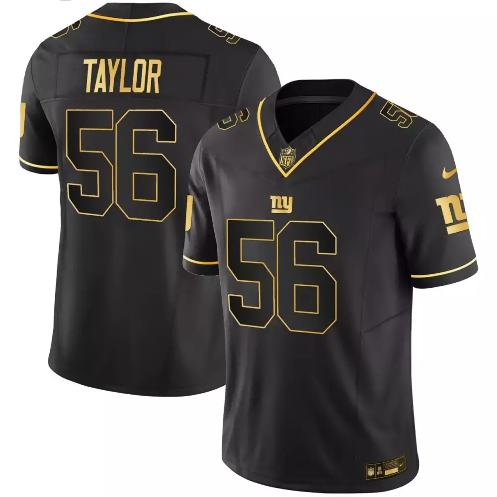 Lawrence Taylor 56 Jersey Black New York Giants Men Stitched Alternate Gold All