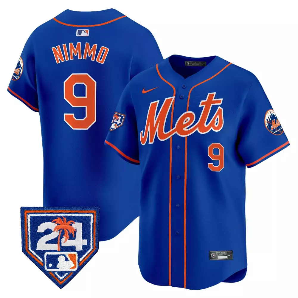 Brandon Nimmo 9 New York Mets Jersey Blue City Connect Men Authentic Custom Design