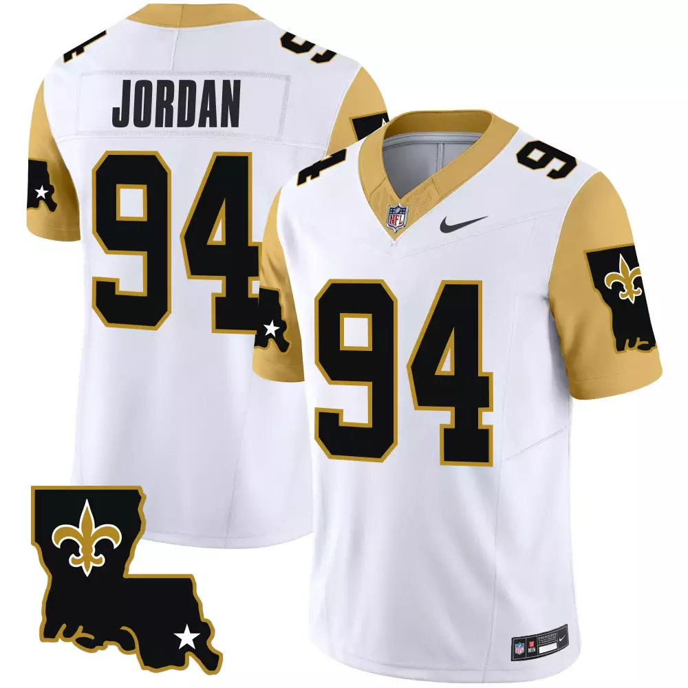 Jordan 94 New Orleans Saints Jersey White Gothic Sin City Men Stitched Alternate