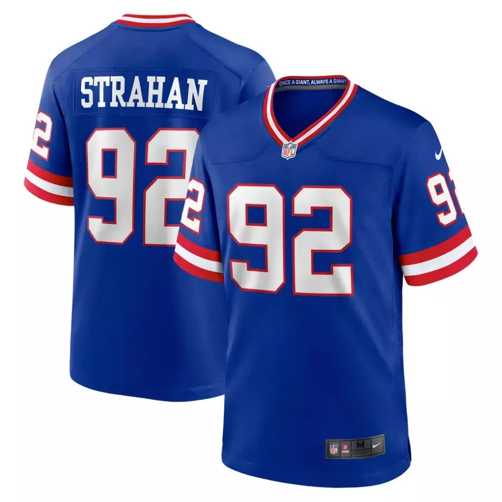 Michael Strahan 92 Jersey Blue Null New York Giants Men Red White Retired Alternate