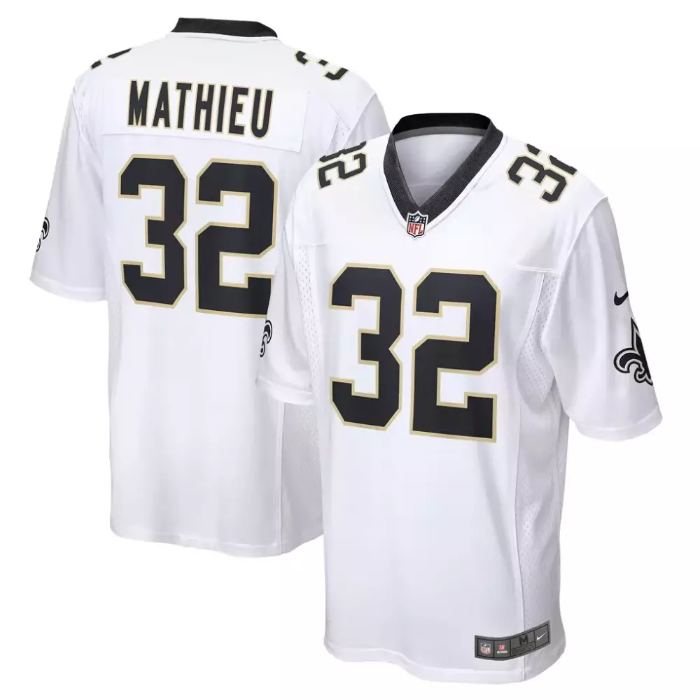 Tyrann Mathieu 32 Jersey White New Orleans Saints Men Authentic Alternate Black Gold