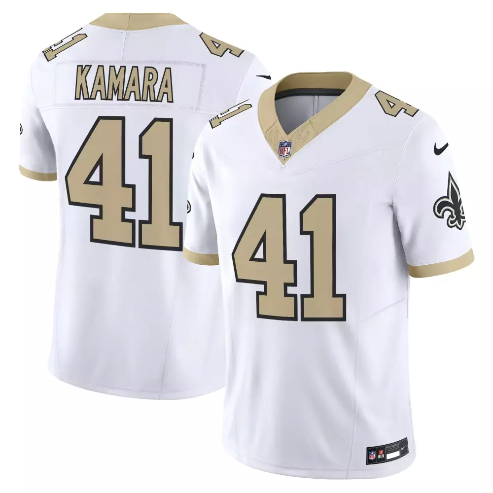 Alvin Kamara 41 Jersey White New Orleans Saints Men Authentic Alternate Gold Black