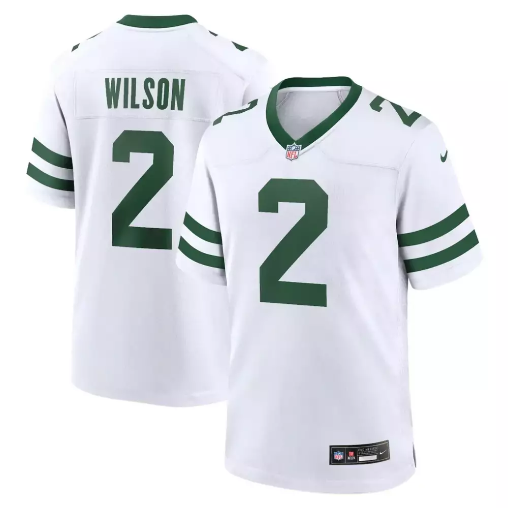 Zach Wilson 2 New York Jets Jersey White Men Stitched Alternate Green Game Legacy
