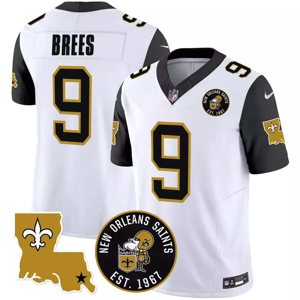Drew Brees 9 New Orleans Saints Jersey White Gothic Sin City Men Authentic Alternate