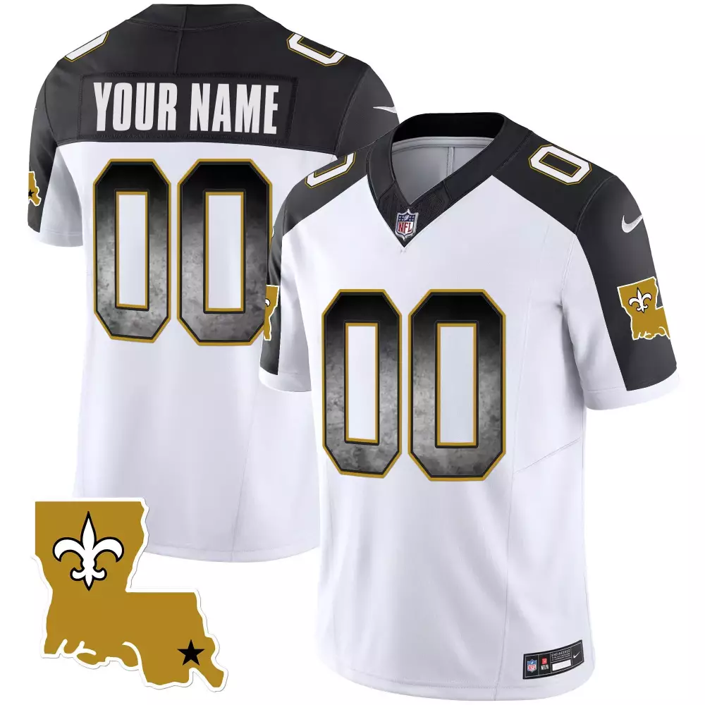 Custom New Orleans Saints Jersey White City Connect Men Authentic Alternate Design