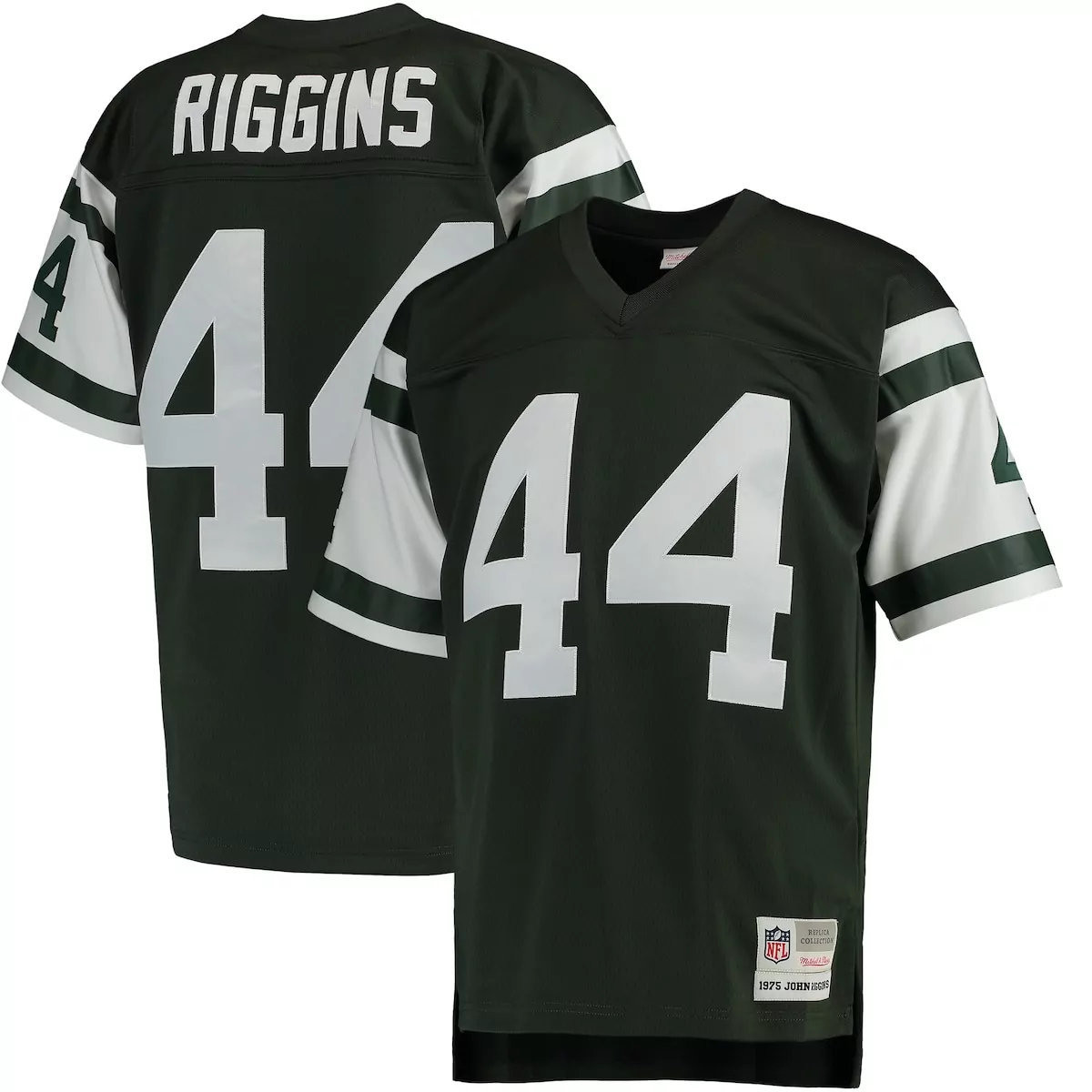 John Riggins 44 New York Jets Jersey Green 1975 Men Replica White Retired Legacy
